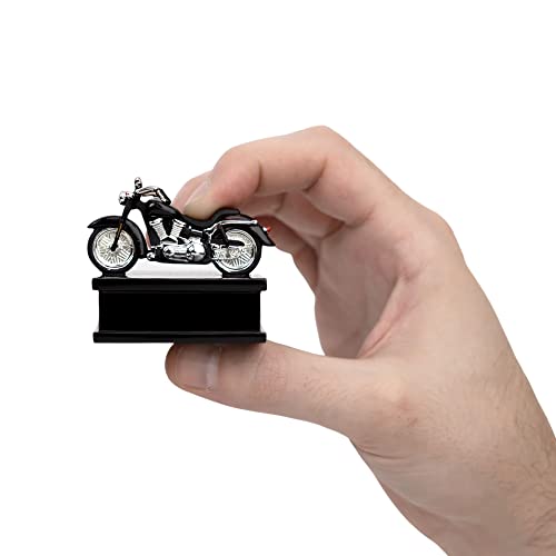 Perfect Memorials Mini Custom Laser Engraved Black & Chrome Motorcycle Keepsake Urn (1 Cubic Inch) - Made for a Small Pinch of Ashes/Sharing Mini Urn/NOT Full-Sized Urn/Keepsake Miniature