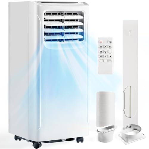 AOXUN 11,500 BTU Portable Air Conditioner and Heater Dehumidifier and Fan with Remote Control, 4-IN-1 Portable AC Unit For Room, Office, Dorm, Bedroom (Window Venting Kit Included)