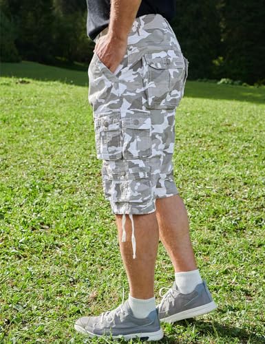 Mens Cargo Shorts Long Capri Below The Knee Shorts 3/4 Relaxed Fit Long Shorts with Pockets