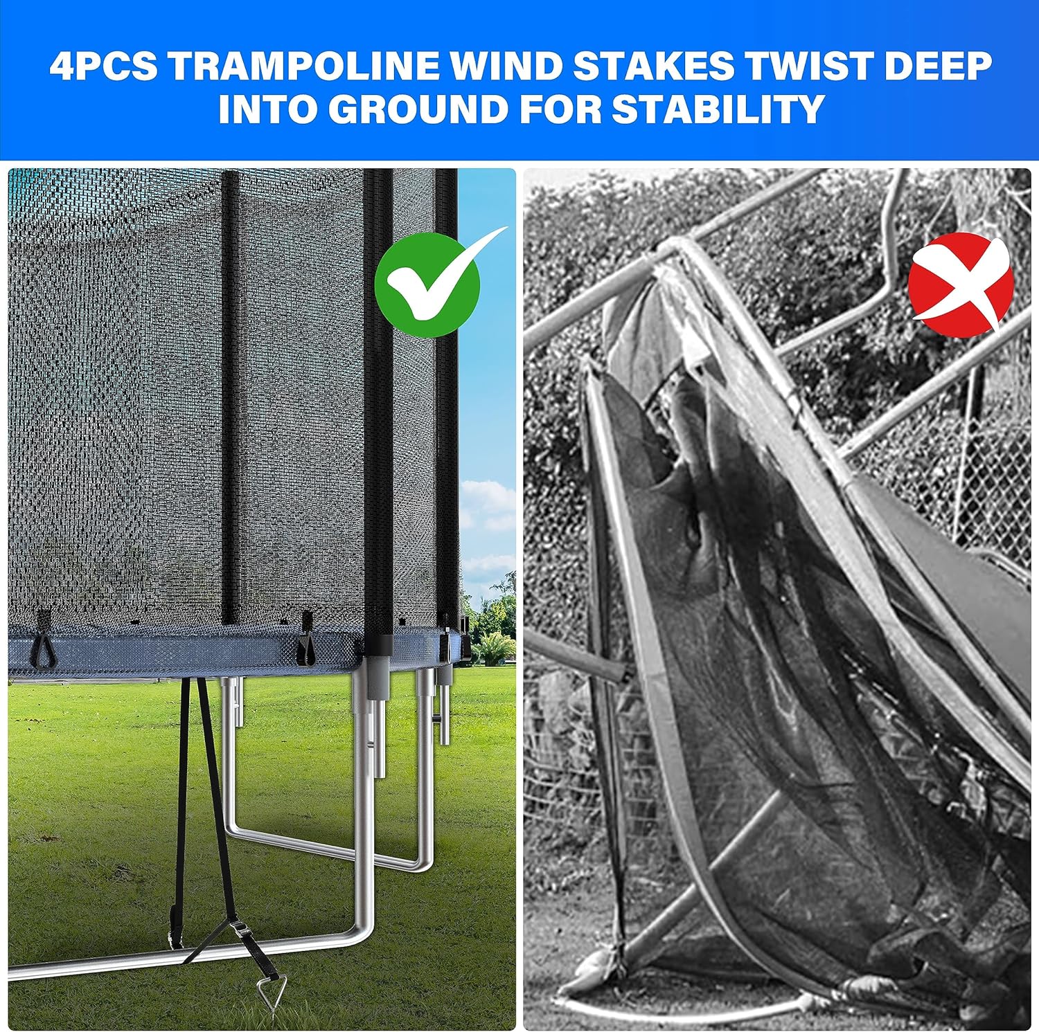 Simple Deluxe Trampoline for Kids with Safety Enclosure Net Wind Stakes 12FT Simple Deluxe 400LBS Weight Capacity Outdoor Backyards Trampolines with Non-Slip Ladder for Children Adults Family, Blue