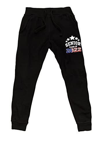 Men's Senior Class of 2022 USA Flag F79 Black Fleece Jogger Sweatpants