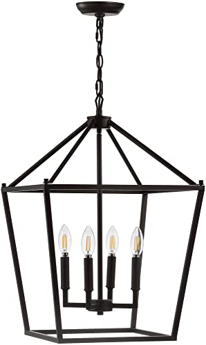 JONATHAN Y JYL7436A Pagoda Lantern Dimmable Adjustable Metal LED Pendant Classic Traditional Farmhouse Dining Room Living Room Kitchen Foyer Bedroom Hallway, 12 in, Oil Rubbed Bronze