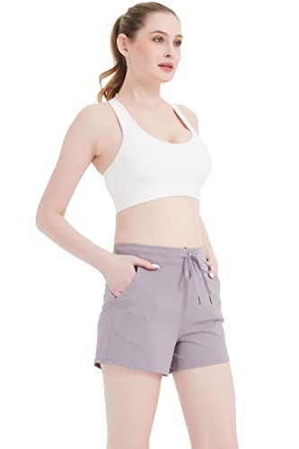 Women Workout Running Shorts 2 in 1 Active Yoga Gym Sport Shorts with Pockets