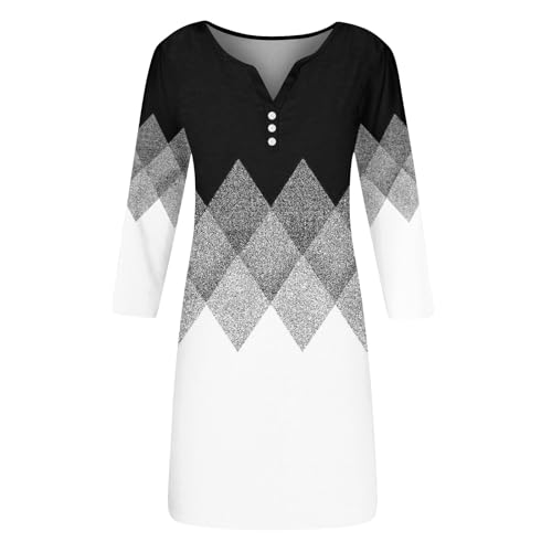 Summer Fall Long Sleeve Mini Dress Casual Button Plus Size Sexy V Neck Trendy Floral Formal Flowy Cute Short Dress