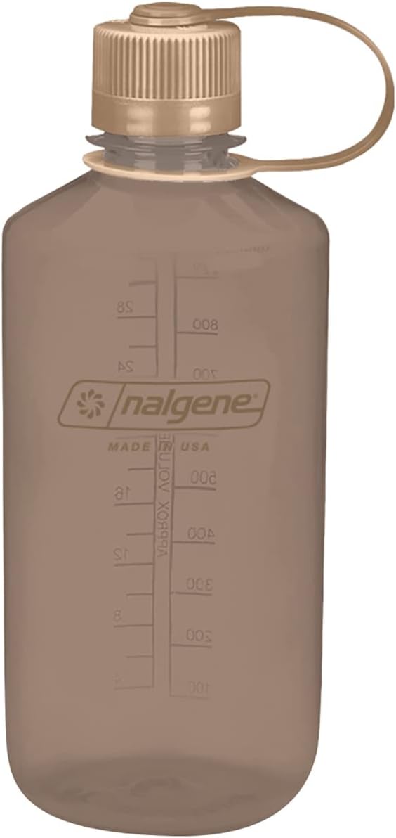 Nalgene Sustain Tritan BPA-Free Water Bottle Made with Material Derived from 50% Plastic Waste, 32 OZ, Narrow Mouth, Mocha