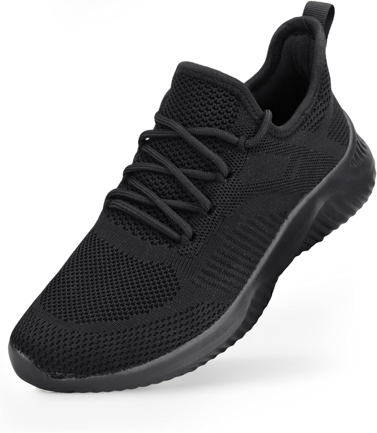 Slip On Sneakers for Women-Fashion Sneakers Walking Shoes Non Slip Lightweight Breathable Mesh Running Shoes Comfortable All Black 9.5