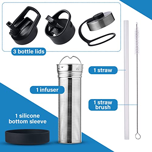 H2OBotté Stainless Steel Vacuum Insulated Water Bottle – Triple-Walled Functional Water Bottle – Pro-Grade Leakproof Flask – 24 hours Cold 12 hours Hot – Lightweight Sports Bottle(22 Oz, Deep Ocean)