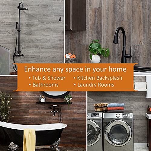 Palisade Vinyl Interlocking Wall/Backsplash Planks in Gray Oak (4.5x11 in. Sample)