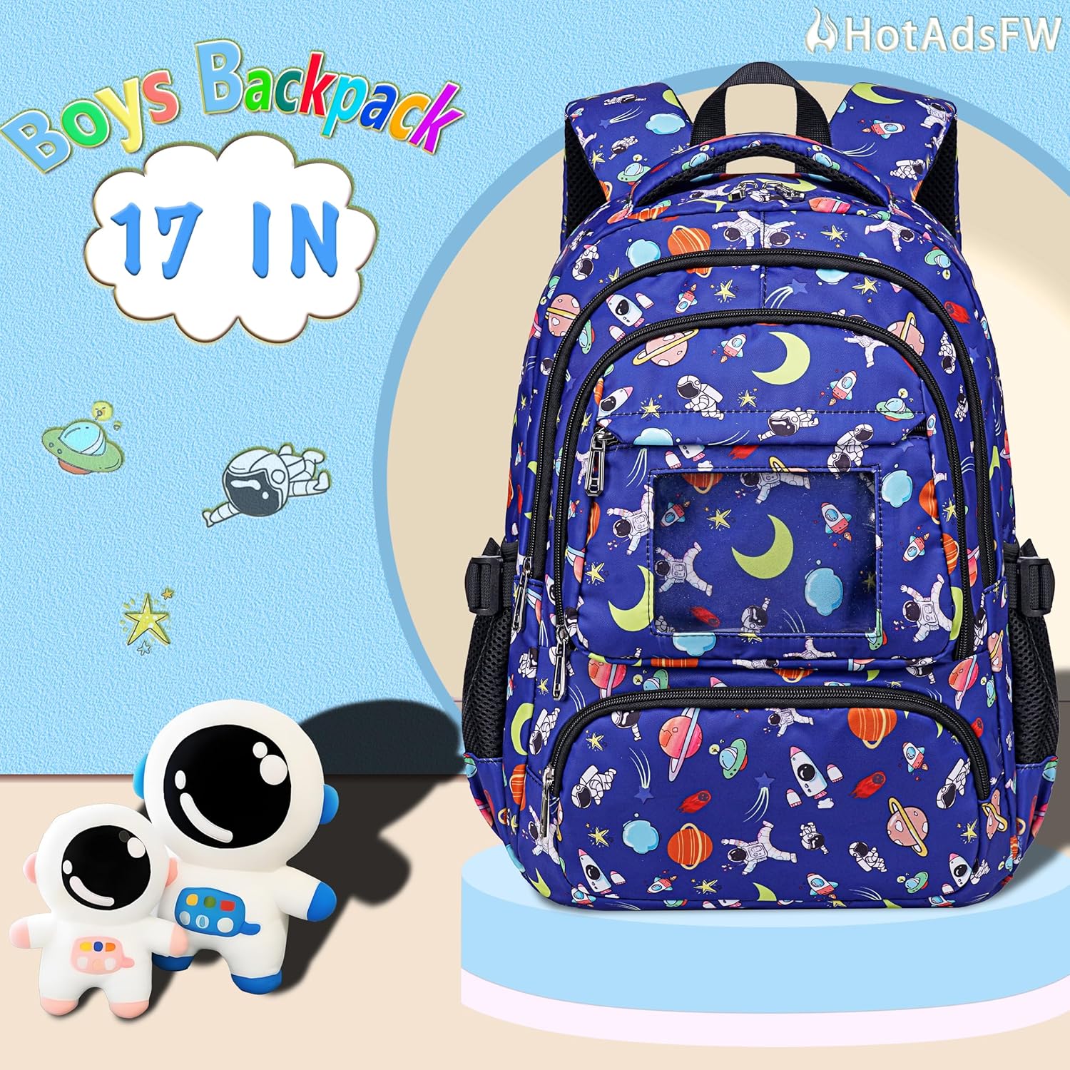 Blue Kids Backpack Boys Elementary School Bag Kindergarten Backpack Preschool Bookbag for 4 5 6 7 8 9 10 11 12 Years Old
