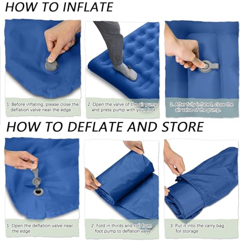 Ultralight Inflatable Sleeping Pad for Camping, Self Inflating Camping Mat with Built-in Foot Pump & Pillow, Suitable Hiking, Disaster Preparedness Item, Backpacking, Camping (Gray)