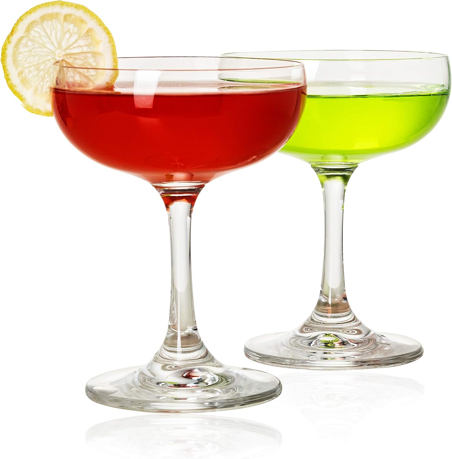 Champagne Coupe Glass Set of 2, Crystal Champagne Saucer, Good for Gathering Party Anniversary at Home and Bar, 7 oz (200 ml)