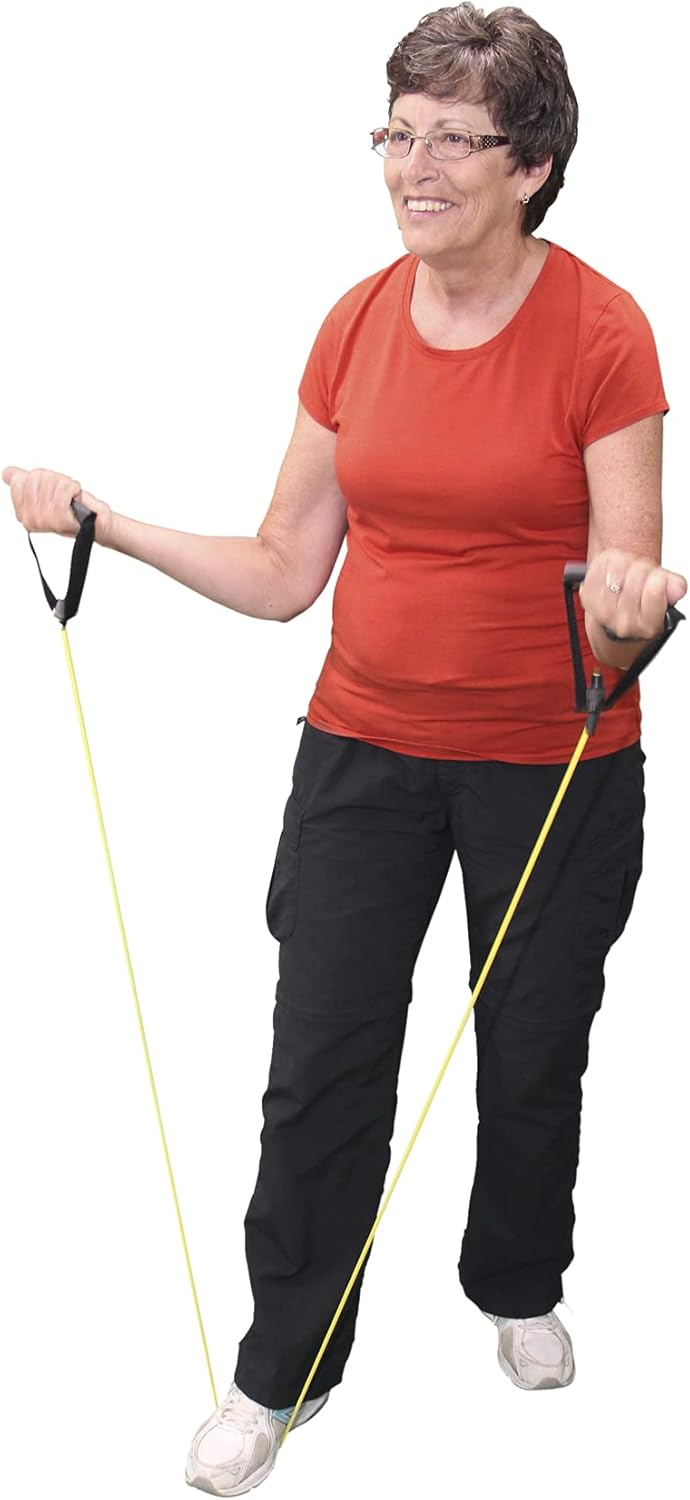 CanDo X-Lightweight Exercise Tube with Handles, 48 Inches, Rubber Latex, Yellow