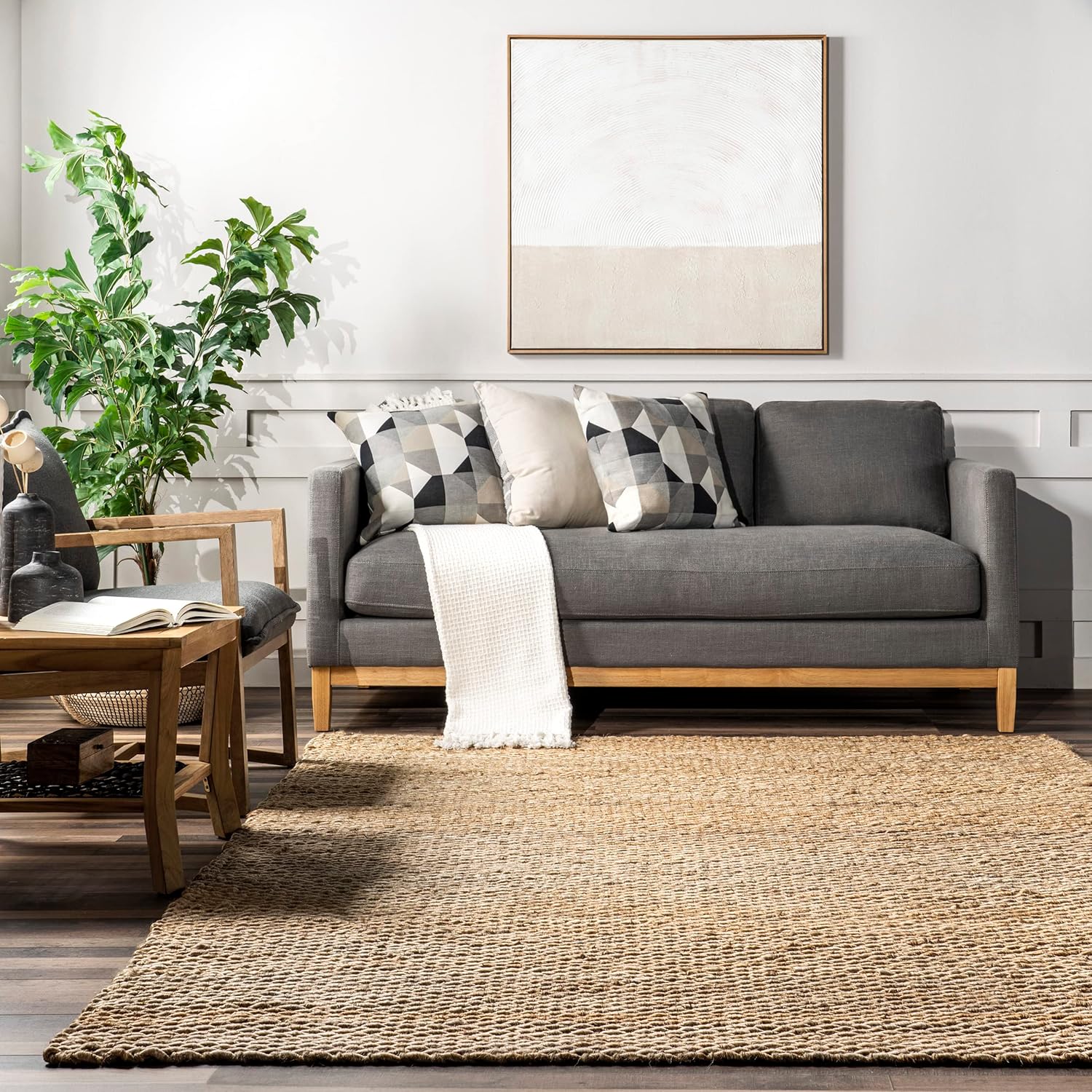 nuLOOM Hailey Hand Woven Jute Area Rug, 5x8, Natural