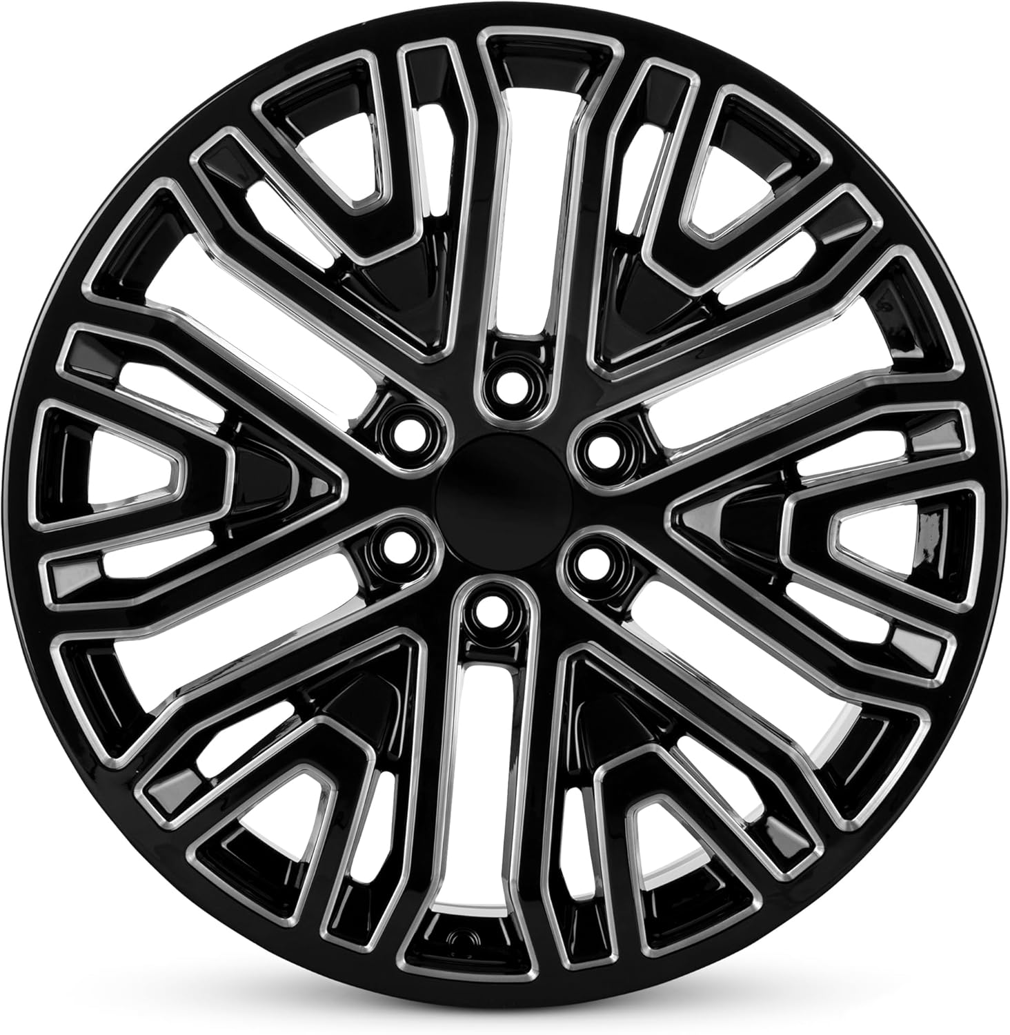 For 2019-2024 GMC Sierra 1500 22 Inch Milled Black Rim - OE Direct Replacement - Road Ready Car Wheel
