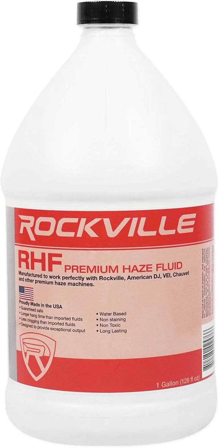 Rockville Gallon Water-Based Haze Machine Fuid Juice/Non-Clog/Long Hang Time (RHF)