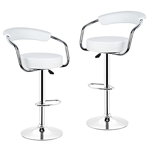 Bar Stools Bar Chair Bar Stools Set of 2 Bar Chair Modern Fashion Round Swivel Chair Pub Bar Stool Furniture Modern Living Room Home Office Kitchen Chair, White Swivel Barstool Counter Stool