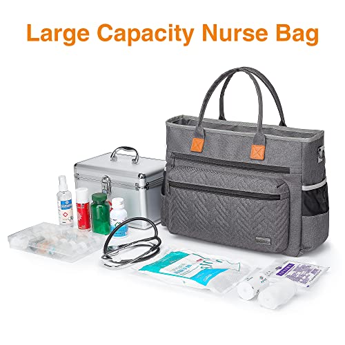 Nurse Tote Bag, Medical Supplies Shoulder Bag with Padded 15.6” Laptop Sleeve