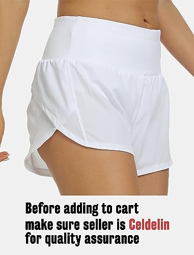 Women's Running Shorts Elastic High Waisted Quick Dry Sporty Workout Shorts Lightweight Athletic Yoga Shorts Liner
