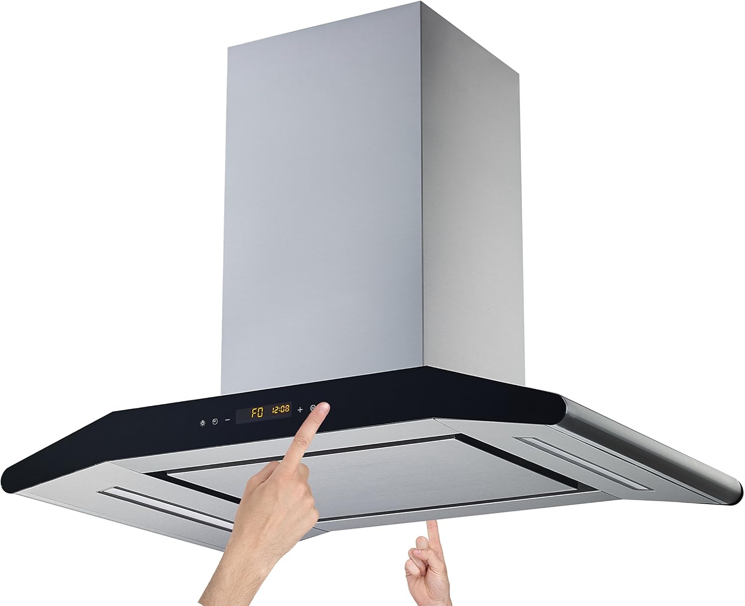 Winflo Elite 30 In. Convertible Stainless Steel Island Range Hood with Mesh Filter and Stainless Steel Panel, Dual Sided Touch Sensor Control
