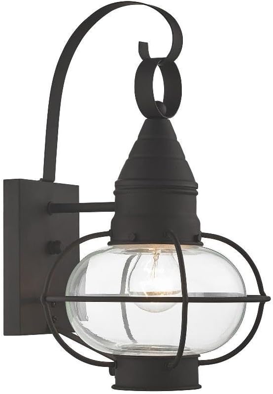 Livex Lighting 26901-04 Transitional One Light Outdoor Wall Lantern from Newburyport Collection in Black Finish, 8.75