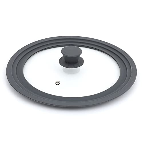 Universal Lid for Pots,Pans and Skillets - Tempered Glass with Heat Resistant Silicone Rim Fits 11