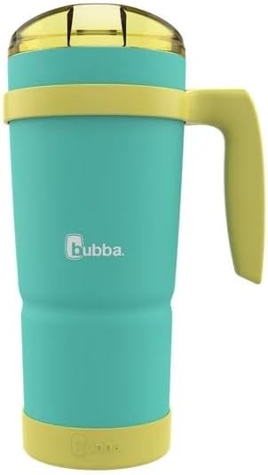 Bubba Envy S Vacuum-Insulated Stainless Steel Tumbler with Lid, 32 oz – Removable Bumper and Handle – Sweat Resistant and BPA-Free - Ideal for Work, Travel or Poolside - Island Lemon