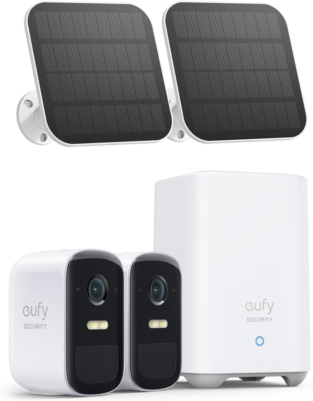 eufy Security, eufyCam 2C 2-Cam Kit and 2 solar Panels, Security Camera Outdoor, Wireless Home Security with 180-Day Battery Life, HomeKit Compatibility, 1080p HD, IP67, Night Vision