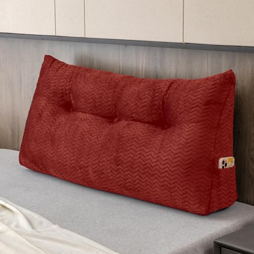 Large Bolster Triangular Headboard Wedge Backrest Positioning Support Bed Rest Reading Pillows Headboard Wedge Pillows for Day Bed Bunk Bed with Removable Cover