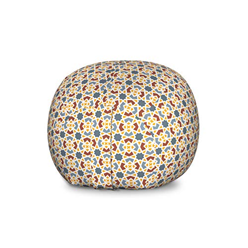 Ambesonne Traditional Storage Toy Bag Chair, Old Fashioned Ottoman Moroccan Star Antique Middle Eastern Motif, Stuffed Animal Organizer Washable Bag, Large Size, Multicolor
