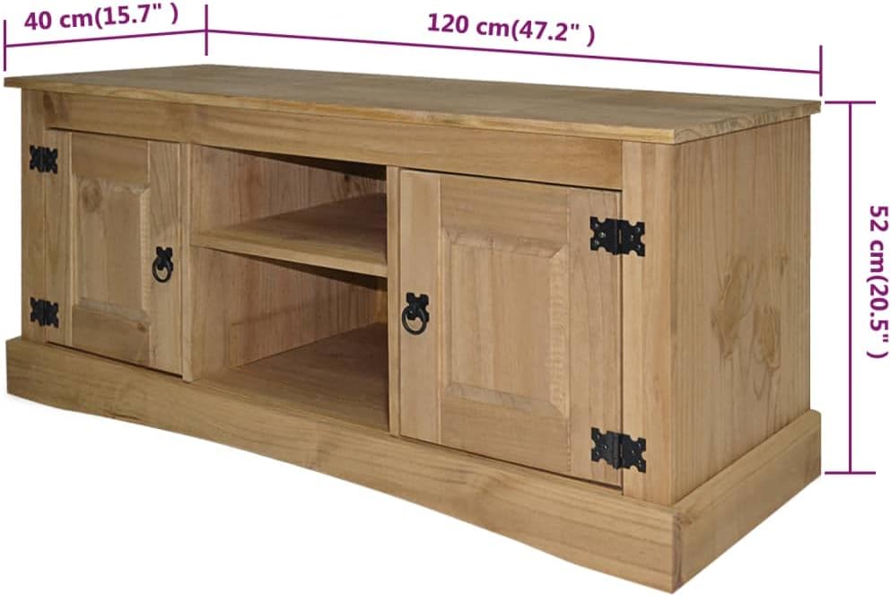 TV Cabinet,TV Stand,Entertainment Center, TV Console Media Cabinet,Storage Cabinet,for Living Room Bedroom Mexican Pine Corona Range 47.2