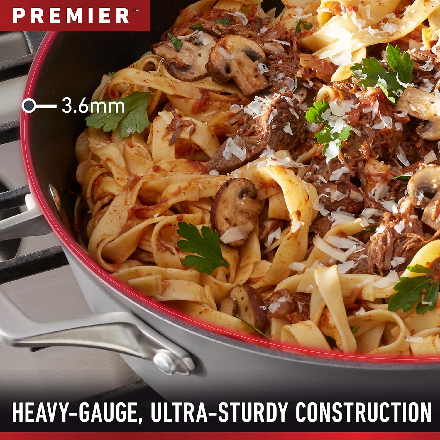 Calphalon 2029659 Premier Hard-Anodized Nonstick 3.5-Quart Pour and Strain Saucepan with Cover, Black