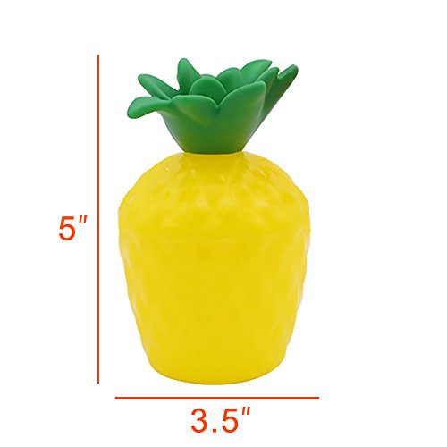 FUTUREPLUSX 12PCS Pineapple Coconut Cups, Tropical Hawaiian Flavor Cups with Lids and Straws for Party Carnival Celebrations Birthday Hawaiian Beach parties