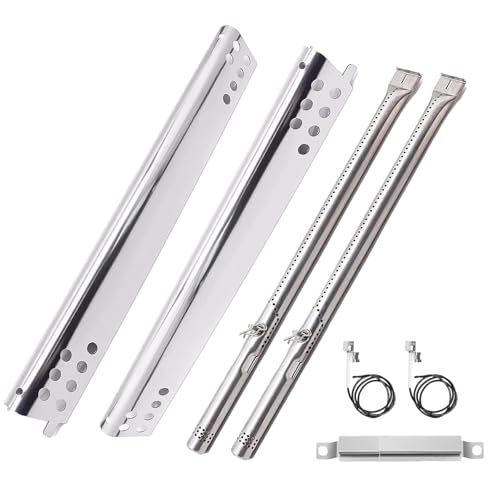 Grill Burner Replacement for Charbroil Performance 6 Burner 463276617 463244819 463238218 463276517, G470-0004-W1A Heat Plate Tend Shields for 5 Burner 463347519,Crossover Tubes for Charbroil
