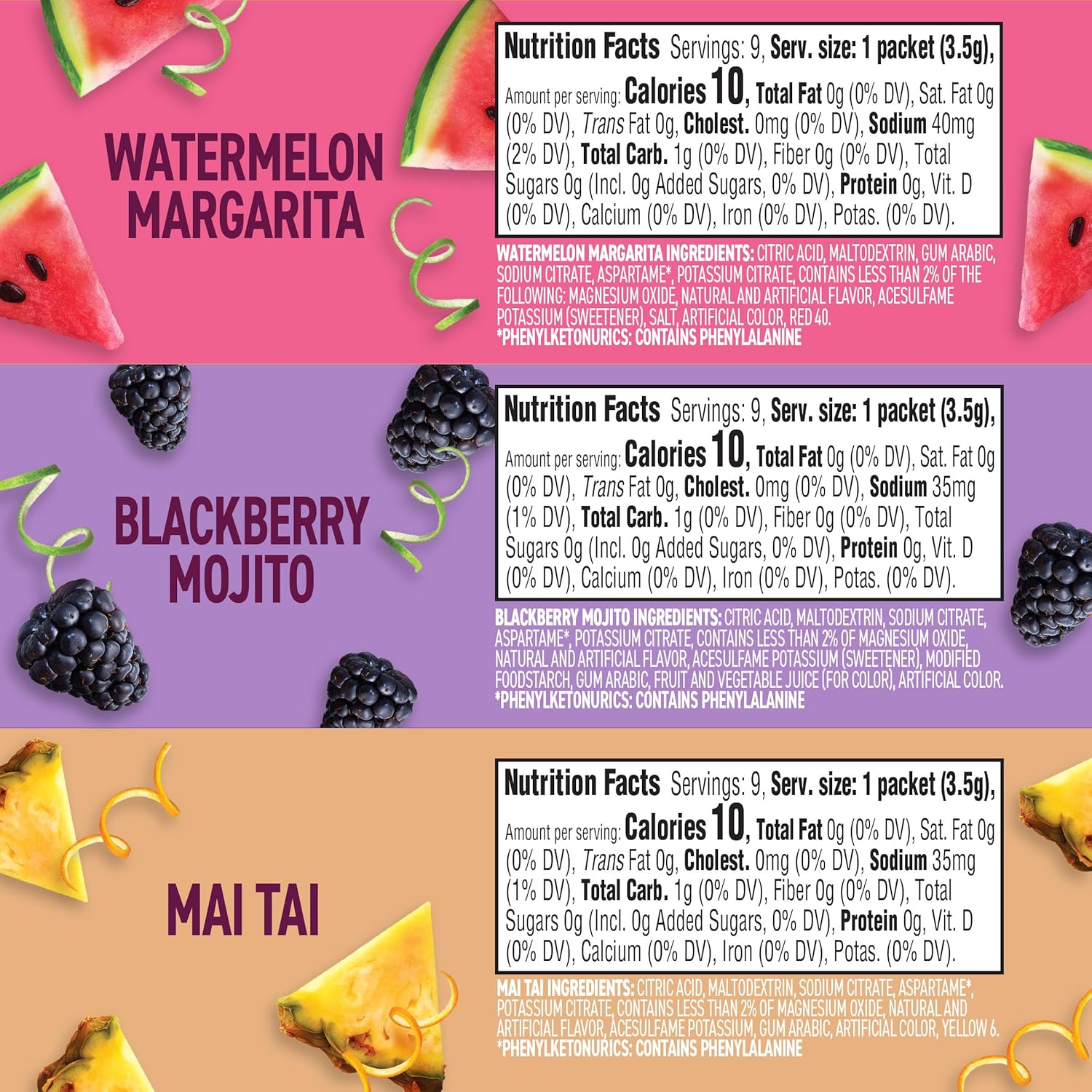 Crystal Light Mixology Variety Pack Powdered Drink Mix, 14 oz Packets, 9 per Box