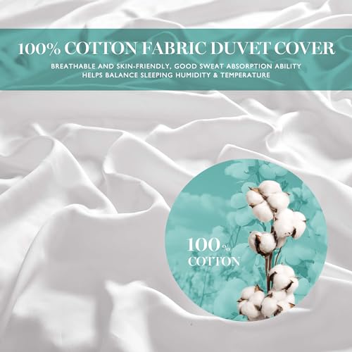 MARTHA STEWART Goose Feather Down Fiber Cotton Comforter Queen Size, Feather Duvet Insert Queen, Hotel Collection Hypoallergenic Comforter 80oz Extra Warmth 90 x 90 Inch White