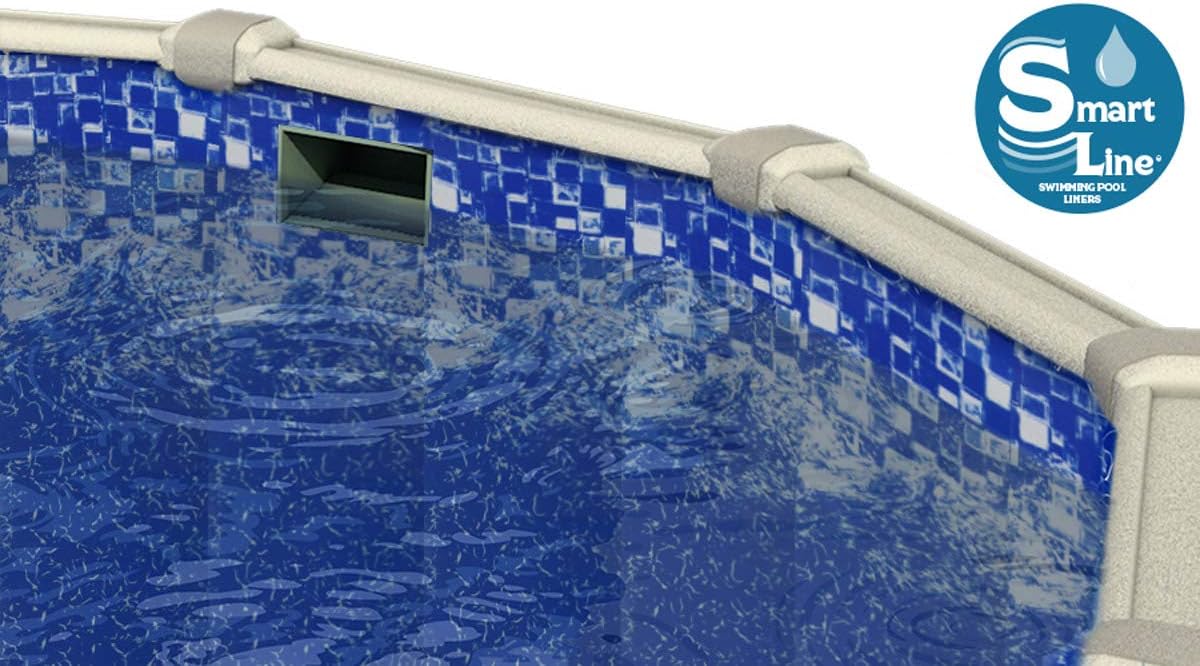 Smartline Tidal Surge 21-Foot Round Liner | UniBead Style | 54-Inch Wall Height | 25 Gauge Virgin Vinyl Material | Strong and Durable Liners | Designed for Steel Sided Above-Ground Swimming Pools