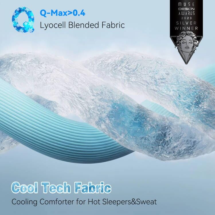 Cooling Summer Blanket,Lightweight Cooling Comforter for Hot Sleepers and Night Sweats,Reversible Cooling Quilt,Breathable Lyocell™ Blended Fabric,Machine Washable(Aqua/Light Gray,106”x90”)