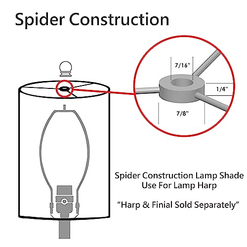 Aspen Creative 32772 Transitional Hardback Empire Shaped Spider Construction Lamp Shade in Beige, 18