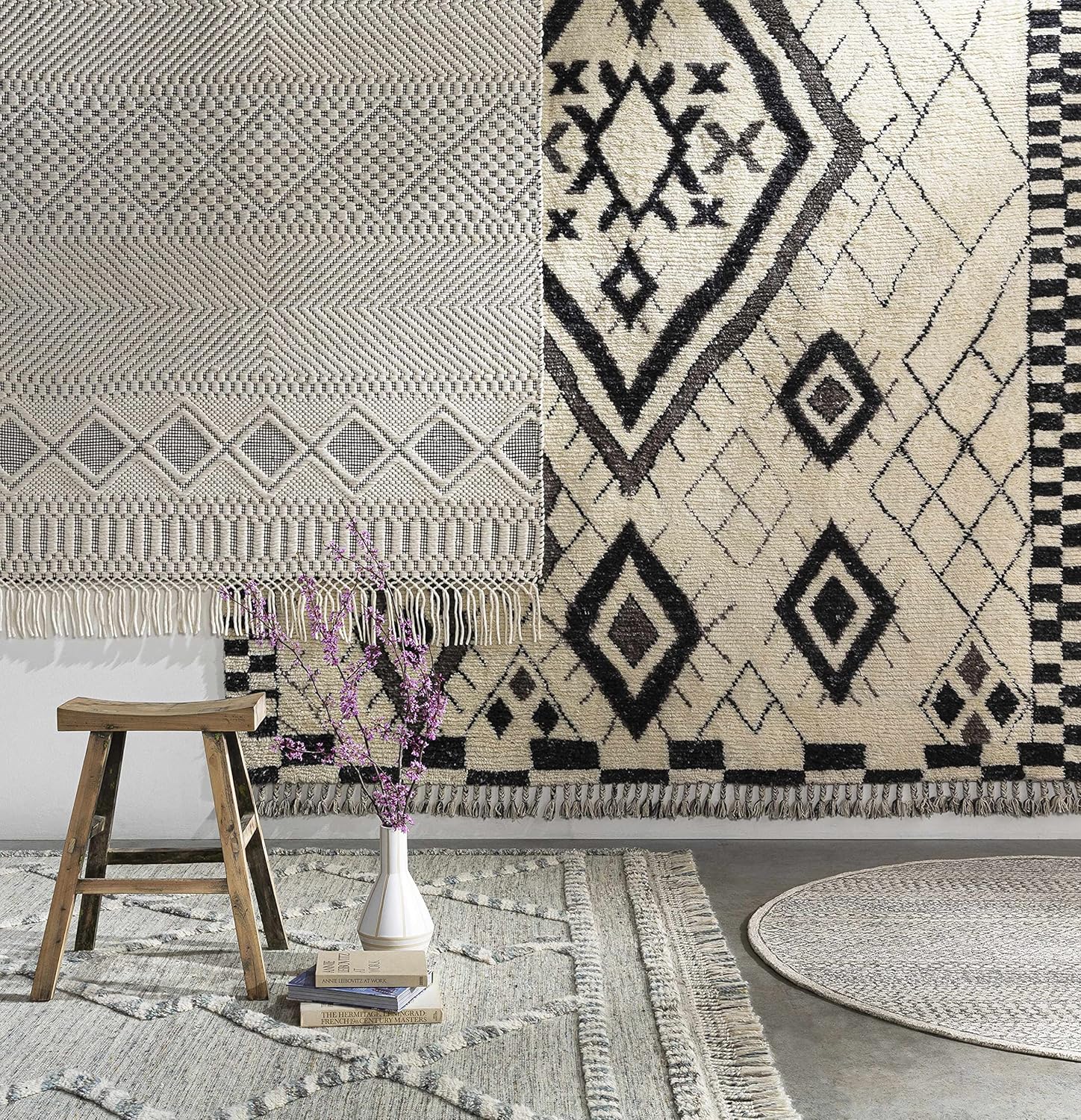 Hauteloom Dugway Wool Living Room, Bedroom Area Rug - Bohemian/Global - Gray, Black, Beige - 6'