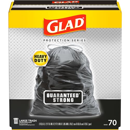 Glad Extra Large Drawstring Lawn and Leaf Bags, 39 Gallon, 30 Count