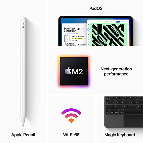 Apple iPad Pro 12.9-inch (6th generation): with M2 chip, Liquid Retina XDR display, 256GB, Wi-Fi 6E + 5G cellular, 12MP front/12MP and 10MP back cameras, Face ID, all-day battery life – Space Gray