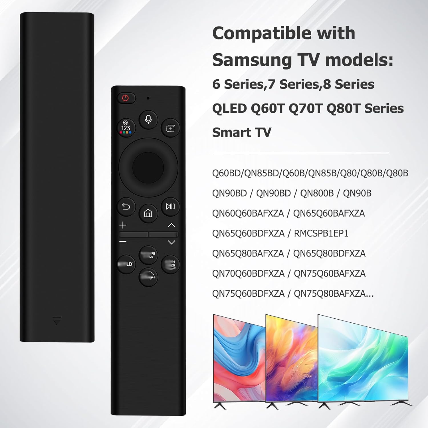 BN59-01385A Voice Remote Replacement for Most 2018 to 2022 Samsung Crystal UHD QLED The Frame QLED 4K 8K Smart TV(No Solar Function)
