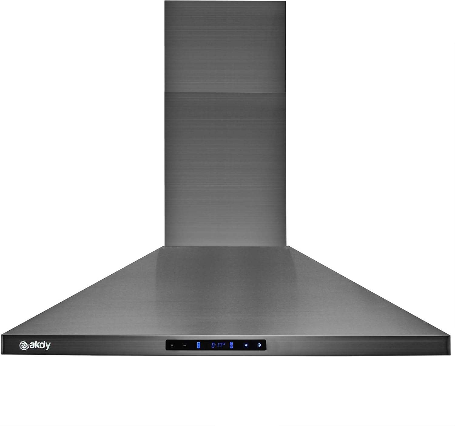 AKDY 30 in. 343 CFM Convertible Island Mount Range Hood Touch Controls and LED Lights in Black Stainless Steel