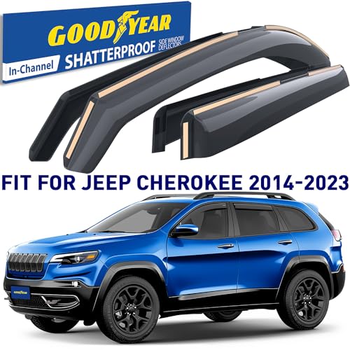Goodyear shatterproof in-Channel Window Deflectors for Trucks Toyota Tacoma 2016-2023 Double Cab, Rain Guards, Window Visors, Vent Deflector, Truck Accessories, 4pcs - GY008025