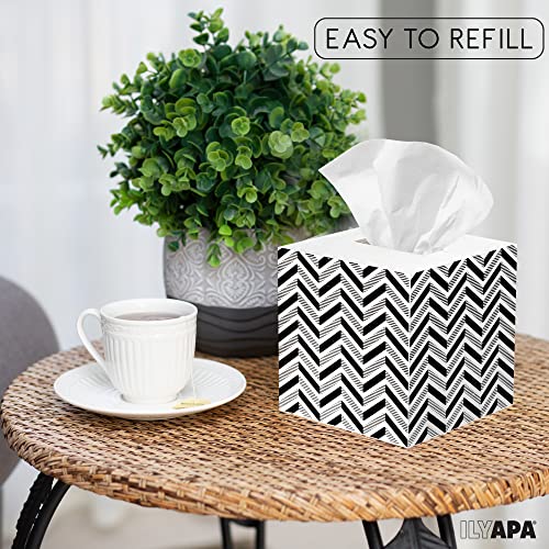 Ilyapa Tissue Box Cover Square - Rustic Galvanized Metal Tissue Box Holder