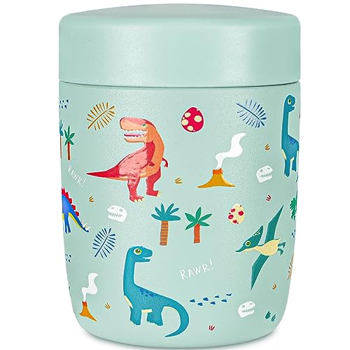 Charcy 9oz Stainless Steel Vacuum Insulated Kids Food Jar - Soup Thermo for Hot & Cold Food - Pink Rainbow Mermaid