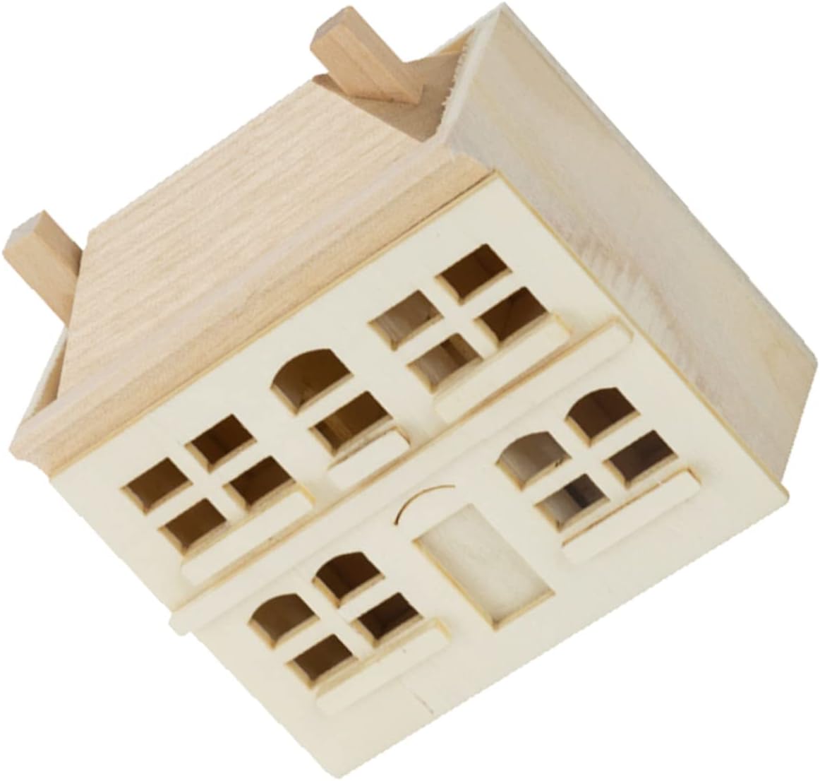 Vaguelly Micro-Landscape Ornament Miniature Villa Ornament Wood Crafts Log Cabin Decor Furniture Miniatures Tiny Home Decorations Miniature House Kit Mini Villa Household Sand Table Wooden