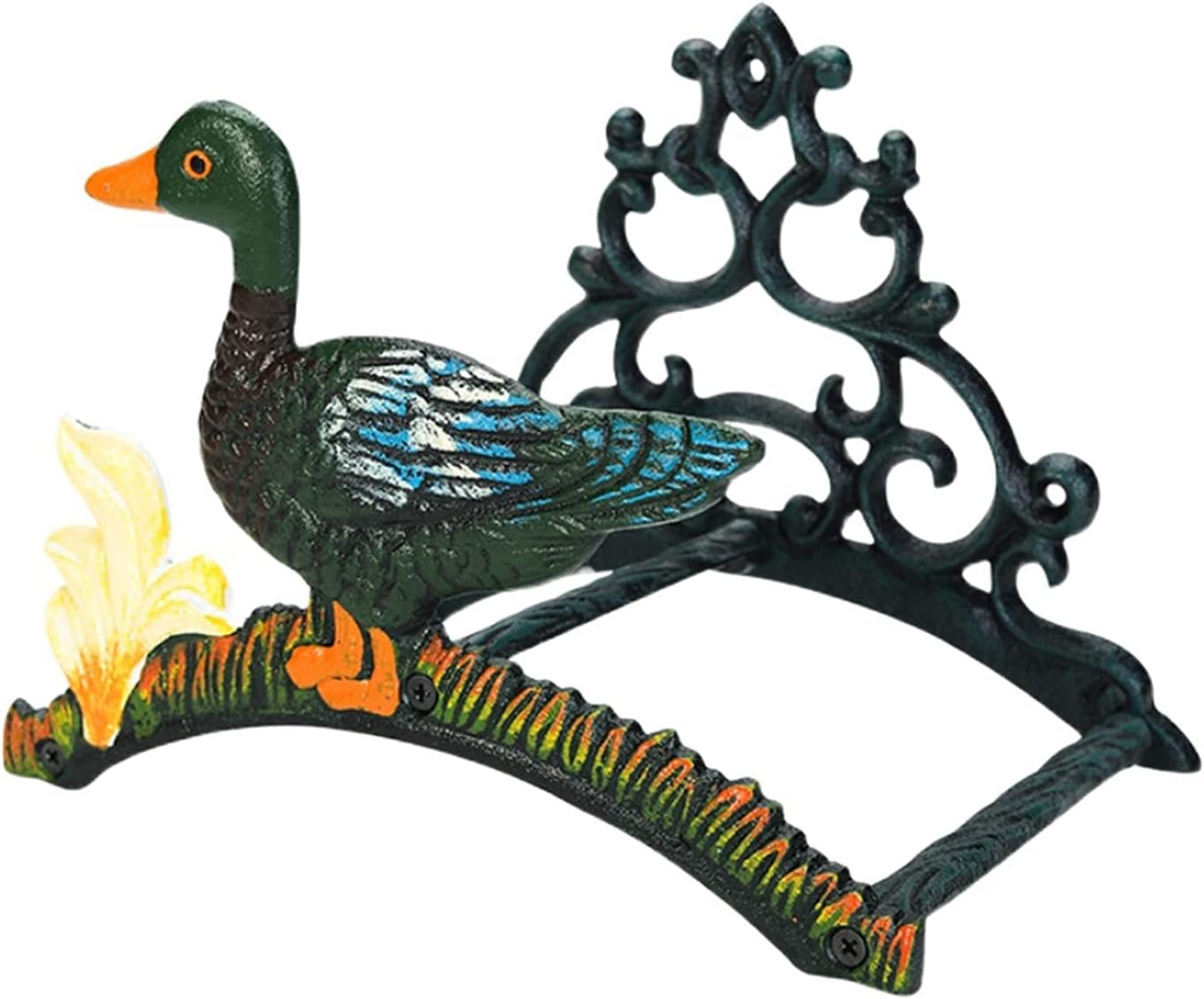 Water Hose Hanger Wall Mounted - Decorative Indoor Outdoor Hose Rack - Heavy Duty Cast Iron Garden Hose Holder