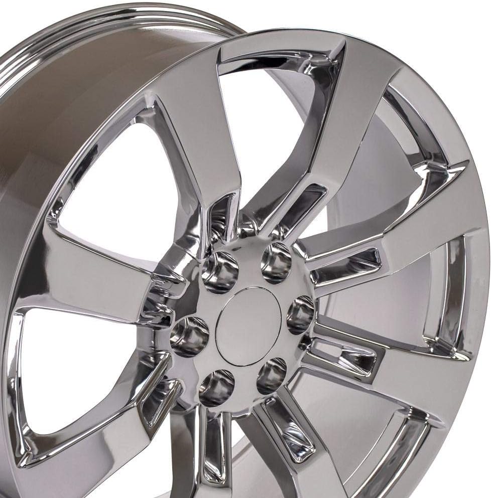 OE Wheels LLC 22 inch Rim Fits 6x139.7 Silverado Suburban Tahoe Sierra Yukon Escalade CA82 22x9 Chrome Wheels Hollander: 5409