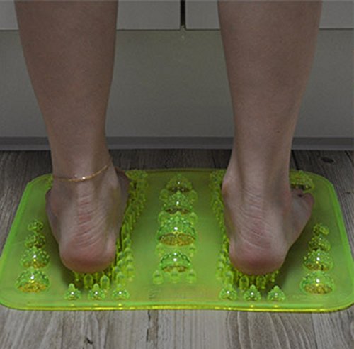 Reflexology Foot Massage Mat Stimulates Blood Circulation Acupressure Feet Massager Plate Board with Magnet (2. Foot Shape Mat)